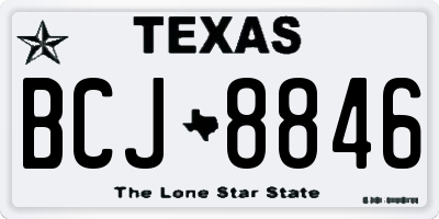 TX license plate BCJ8846