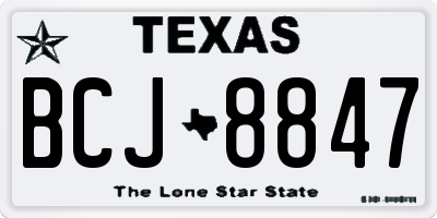 TX license plate BCJ8847