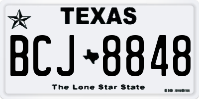 TX license plate BCJ8848