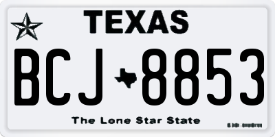 TX license plate BCJ8853