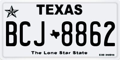 TX license plate BCJ8862