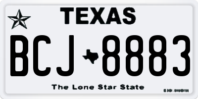 TX license plate BCJ8883