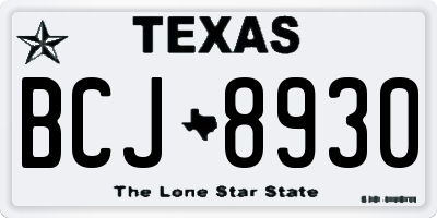 TX license plate BCJ8930
