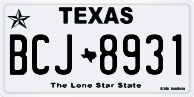 TX license plate BCJ8931