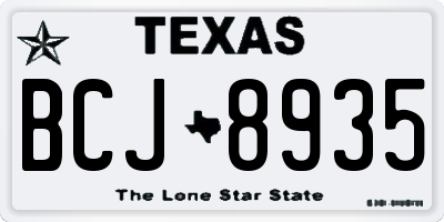TX license plate BCJ8935