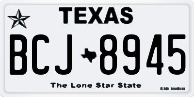 TX license plate BCJ8945