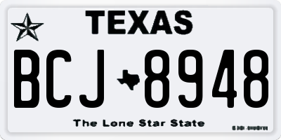 TX license plate BCJ8948