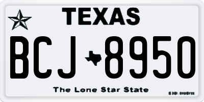 TX license plate BCJ8950