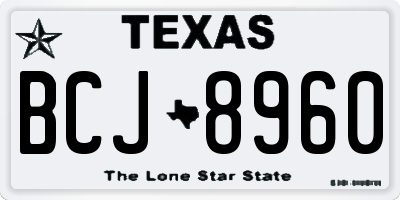 TX license plate BCJ8960