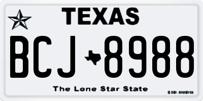TX license plate BCJ8988