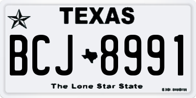 TX license plate BCJ8991