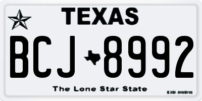 TX license plate BCJ8992