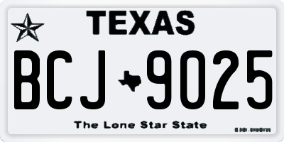 TX license plate BCJ9025