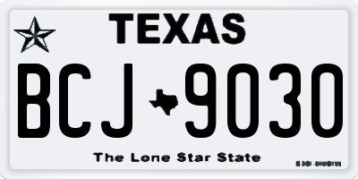 TX license plate BCJ9030