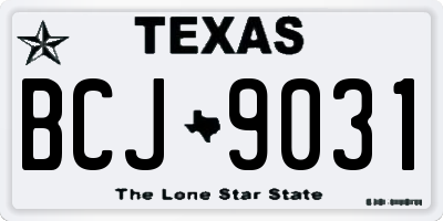 TX license plate BCJ9031