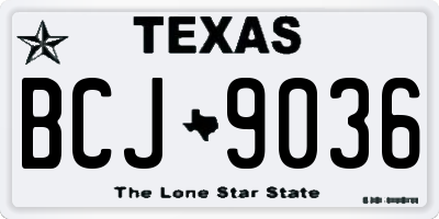 TX license plate BCJ9036