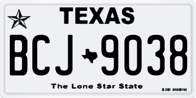TX license plate BCJ9038