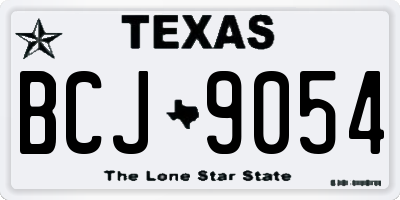 TX license plate BCJ9054