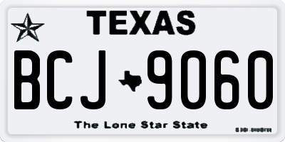 TX license plate BCJ9060