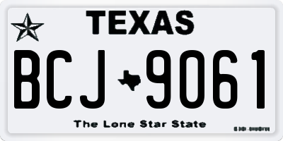 TX license plate BCJ9061