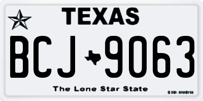 TX license plate BCJ9063