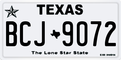 TX license plate BCJ9072