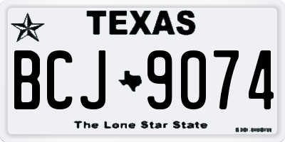 TX license plate BCJ9074