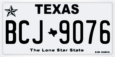 TX license plate BCJ9076