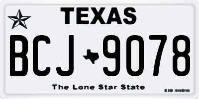 TX license plate BCJ9078