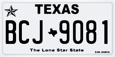 TX license plate BCJ9081