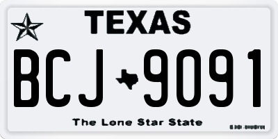 TX license plate BCJ9091