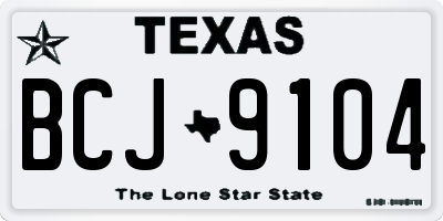 TX license plate BCJ9104