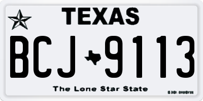 TX license plate BCJ9113