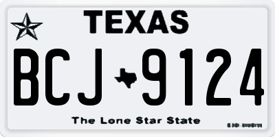 TX license plate BCJ9124
