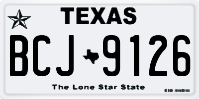 TX license plate BCJ9126