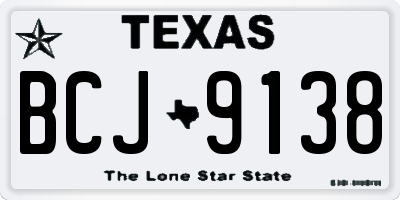 TX license plate BCJ9138