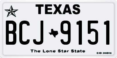 TX license plate BCJ9151