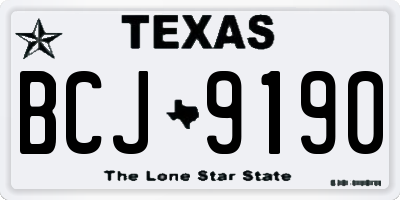 TX license plate BCJ9190