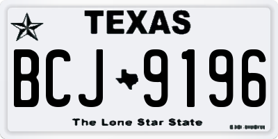 TX license plate BCJ9196