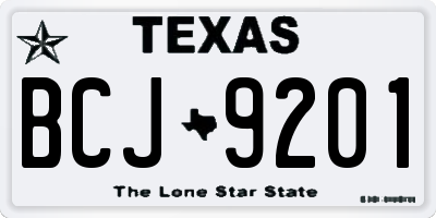 TX license plate BCJ9201