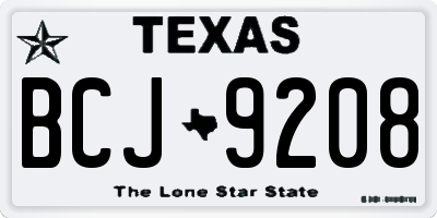 TX license plate BCJ9208