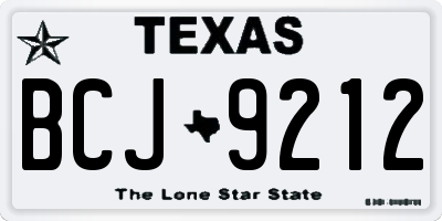 TX license plate BCJ9212