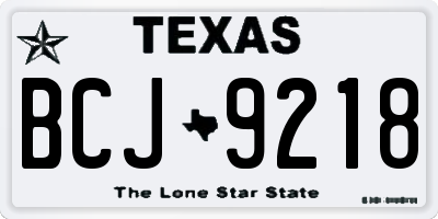 TX license plate BCJ9218