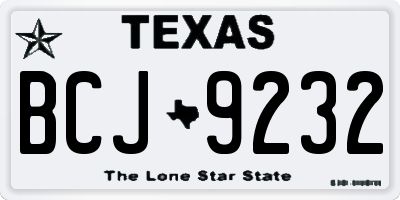 TX license plate BCJ9232
