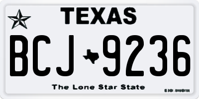 TX license plate BCJ9236
