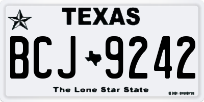 TX license plate BCJ9242