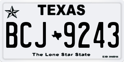 TX license plate BCJ9243