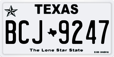 TX license plate BCJ9247