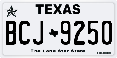 TX license plate BCJ9250