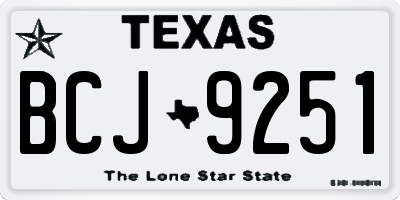 TX license plate BCJ9251